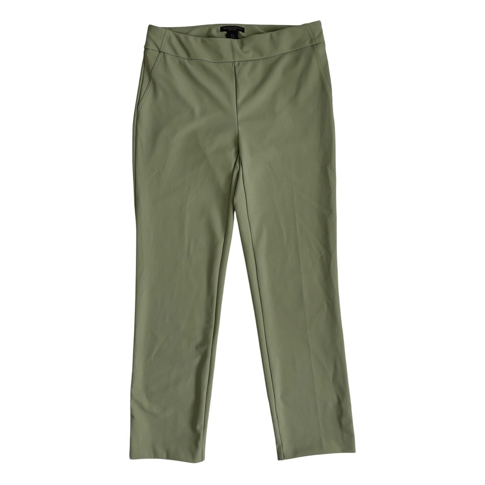 Christian Siriano Womens 6 Sage Green Stretch Ankle Trousers Ponte Work Pants